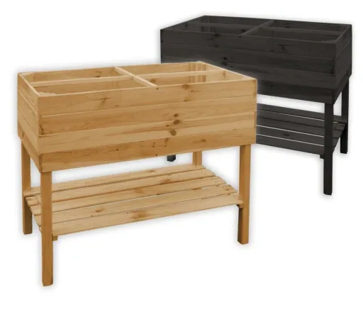 Balcony herb bed on legs honey brown