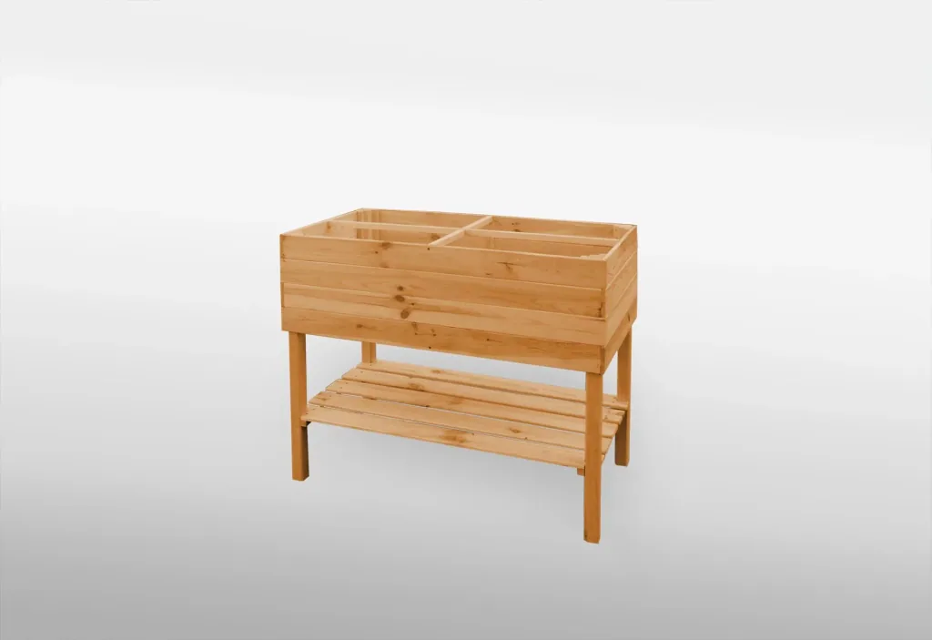 Balcony herb bed on legs honey brown
