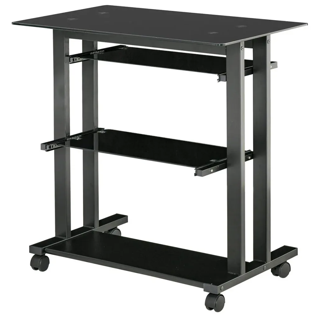 Computer desk corner desk angle desk desk office table PC modern simple style tempered glass iron pipe Sc