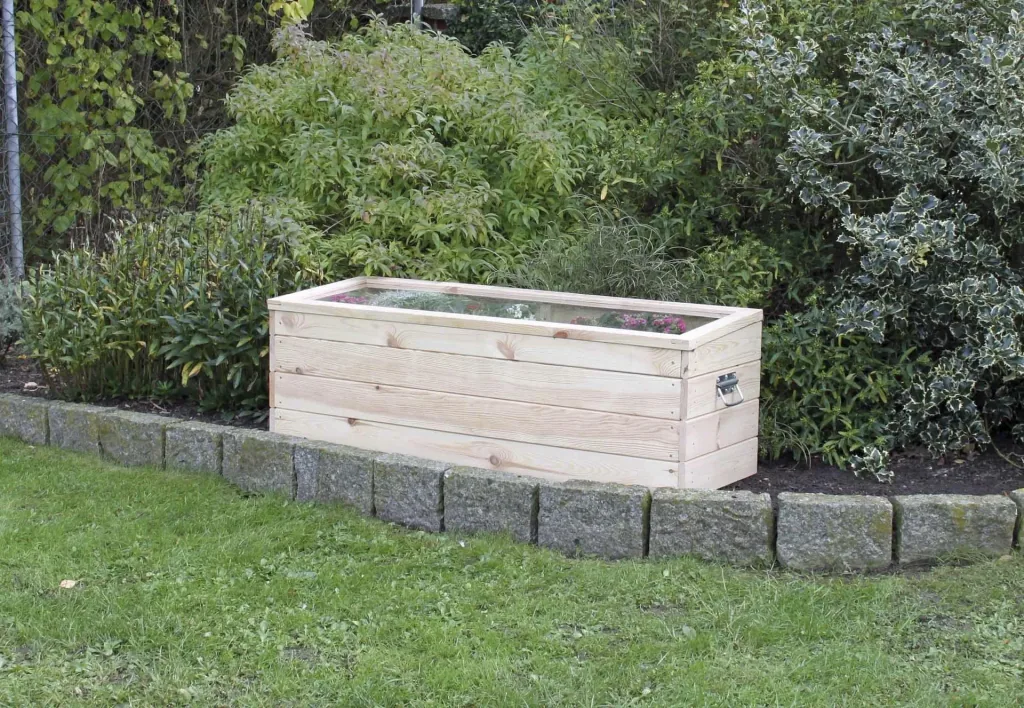Cold frame with soil & foil