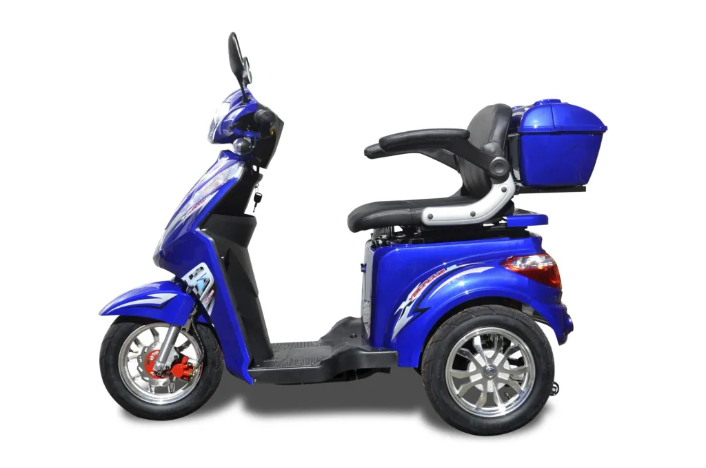 Electric tricycle blue - removable Li-Io battery 20 Ah - 25 km/h - senior mobility
