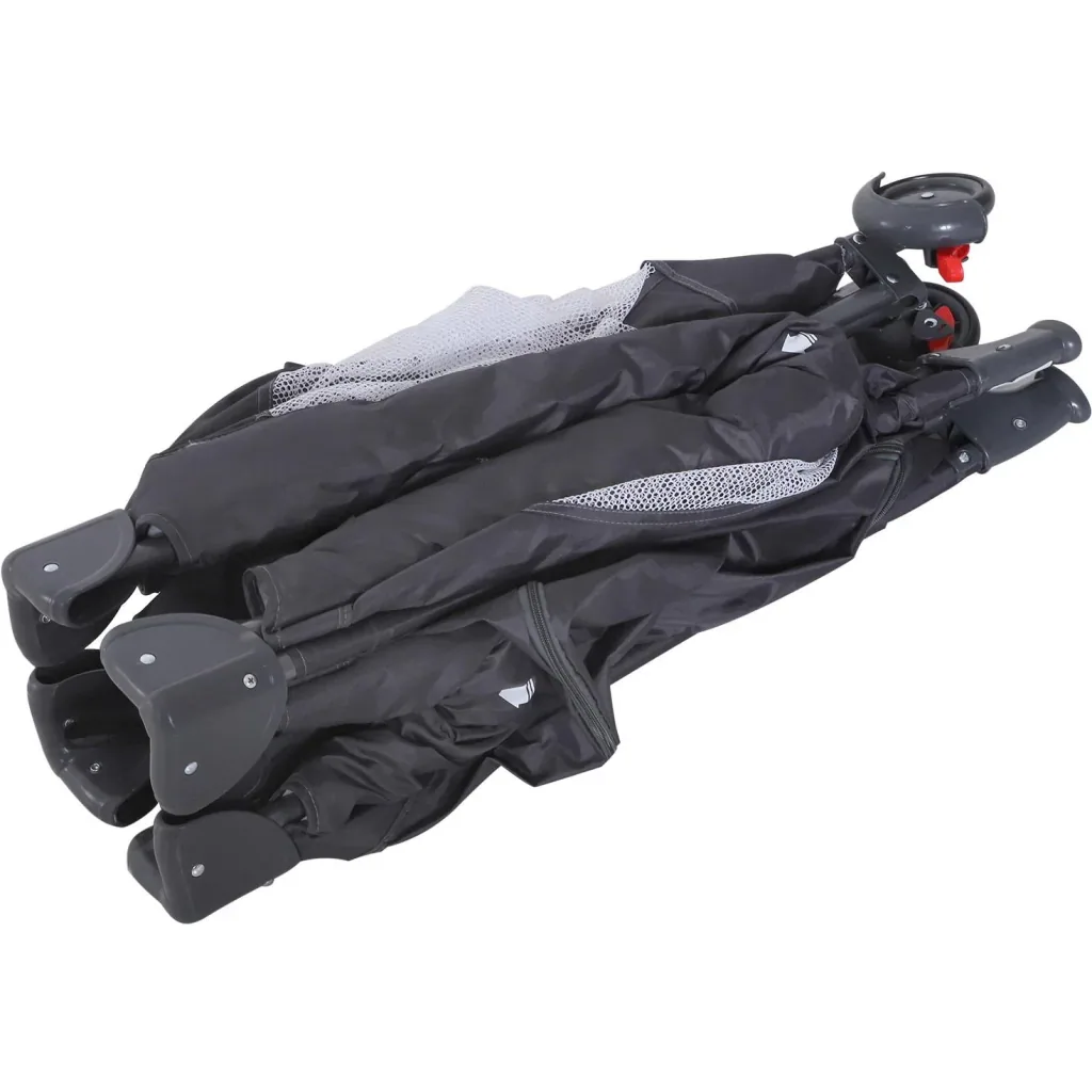 Baby bed children's travel bed foldable folding bed with mattress + wheels carrying bag black 120 x 60 x 75 cm