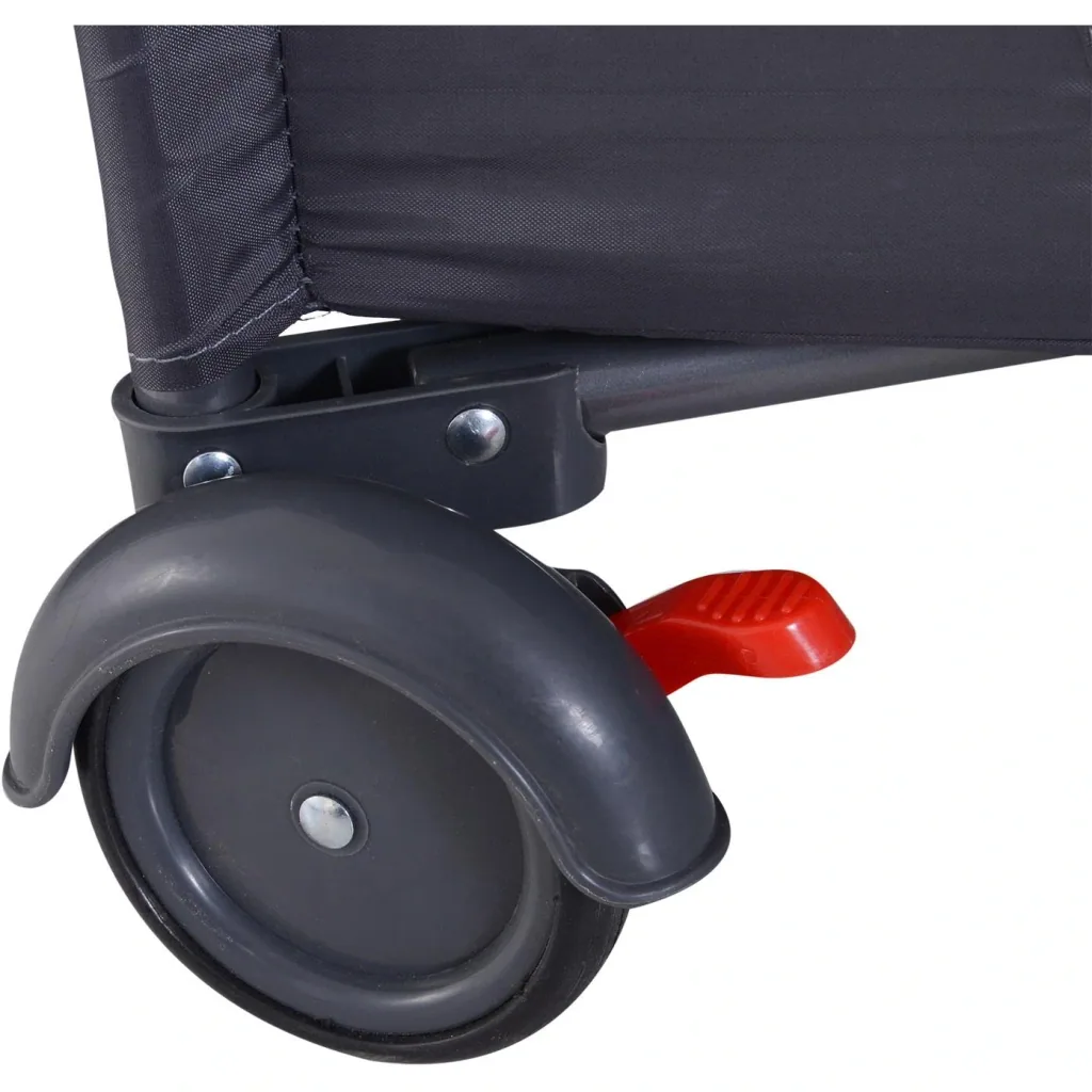 Baby bed children's travel bed foldable folding bed with mattress + wheels carrying bag black 120 x 60 x 75 cm