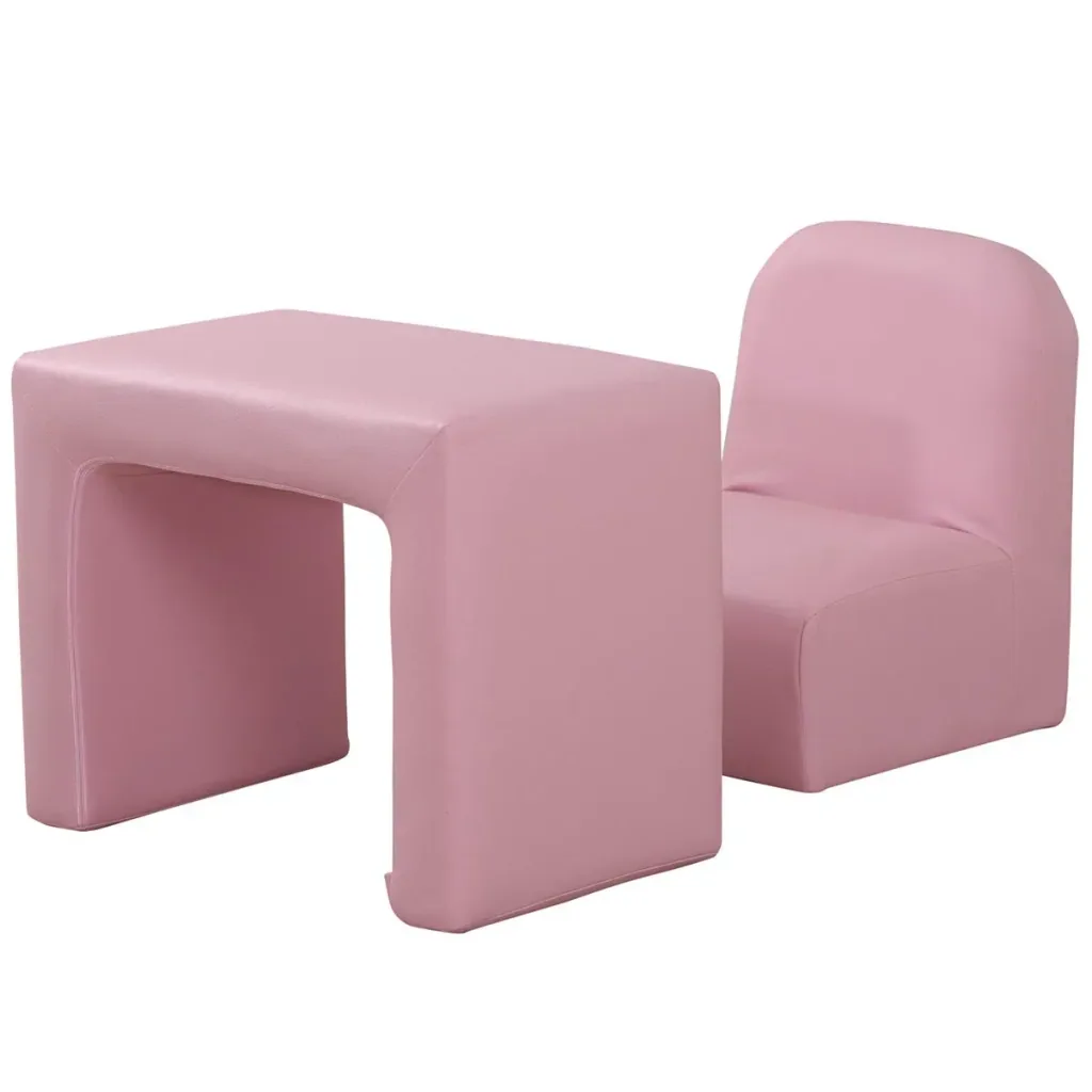 2 in 1 children's sofa table and chair pink