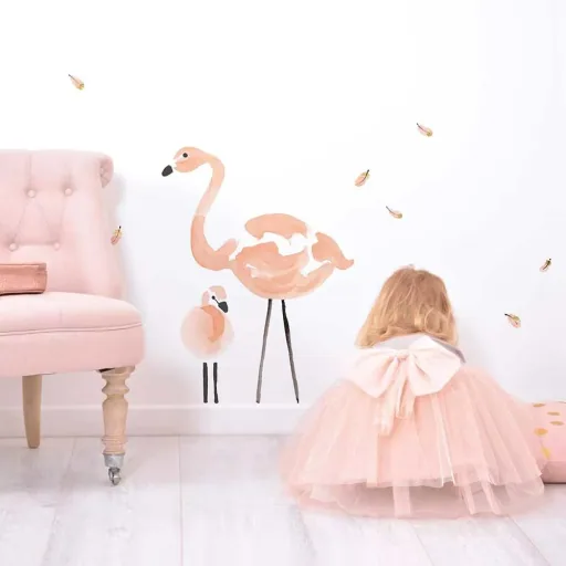 Lilipinso muursticker XL twee flamingo's