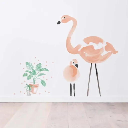 Lilipinso muursticker XL twee flamingo's
