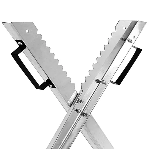 Sawhorse made of wood and metal, galvanized 83x81x88cm