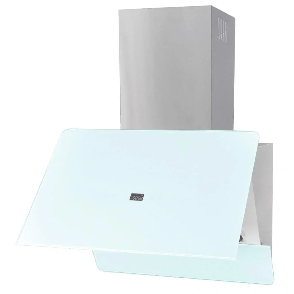 Extractor hood 600 mm tempered glass white