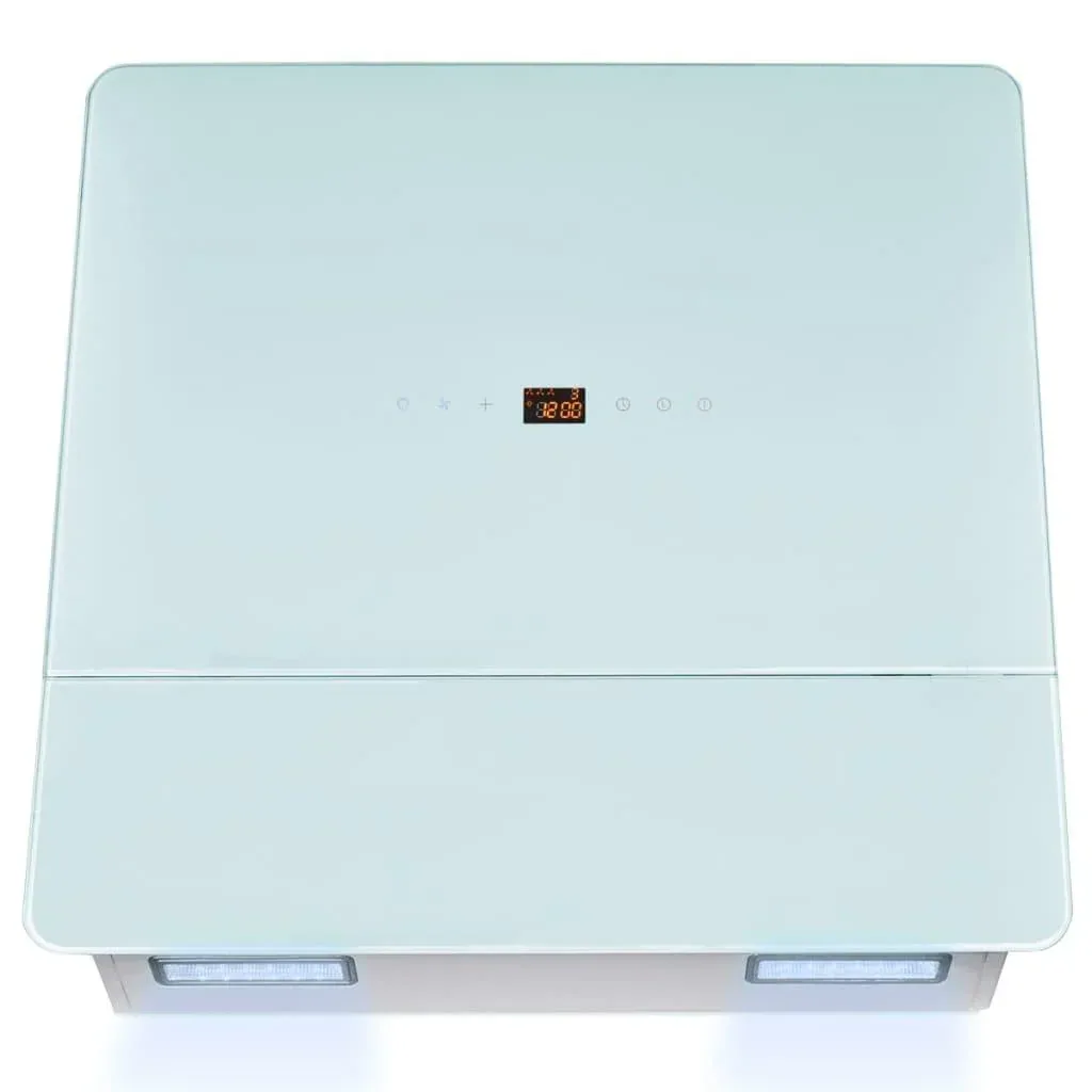 Extractor hood 600 mm tempered glass white
