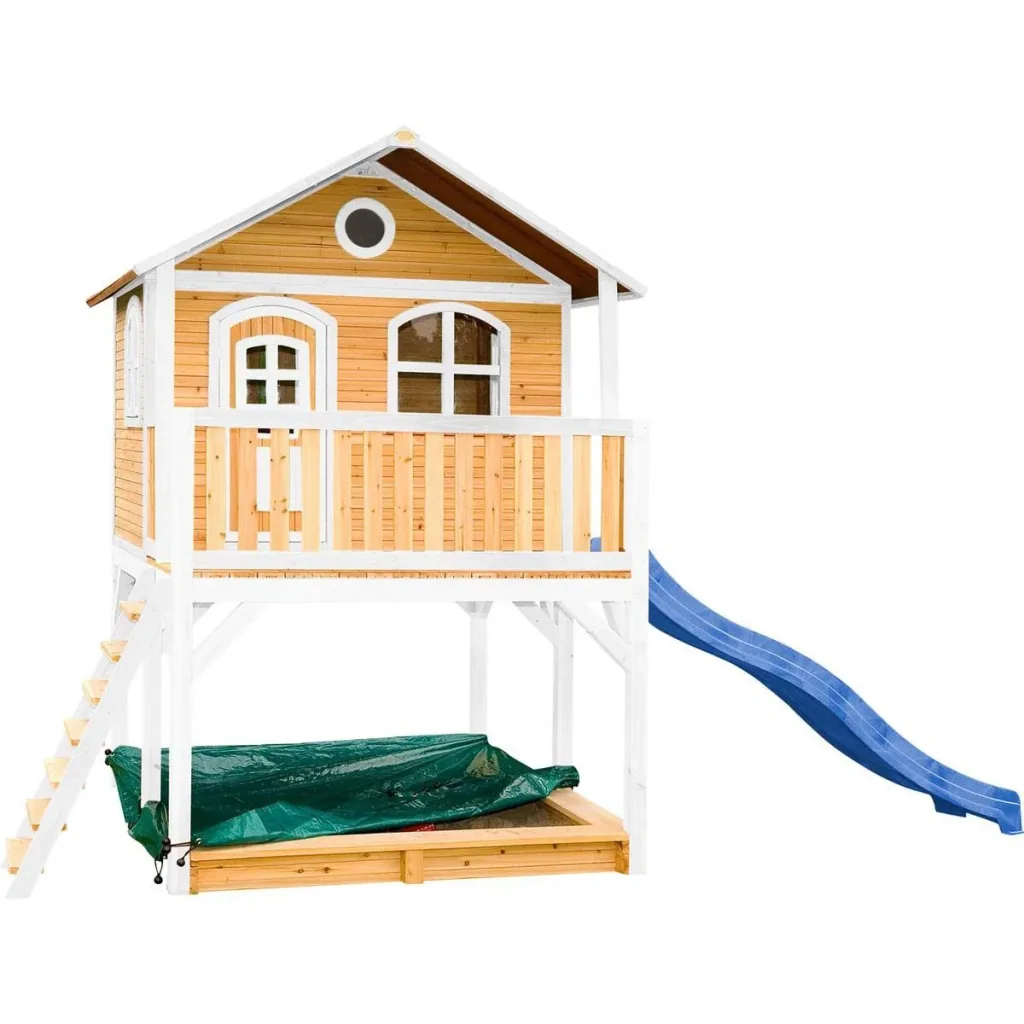 Marc playhouse brown/white with blue slide