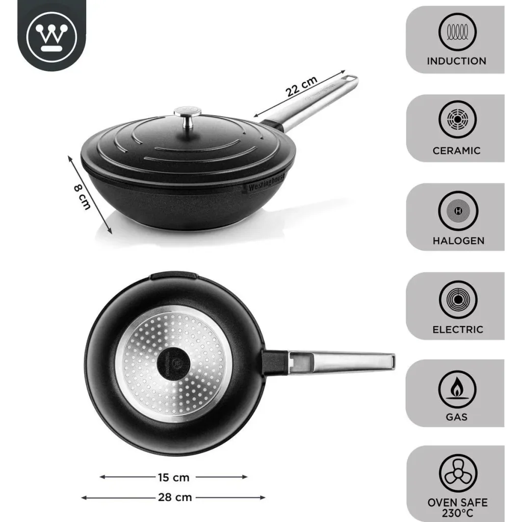 Performance Series Wok Pan - Wok with Lid - 28 cm - Black
