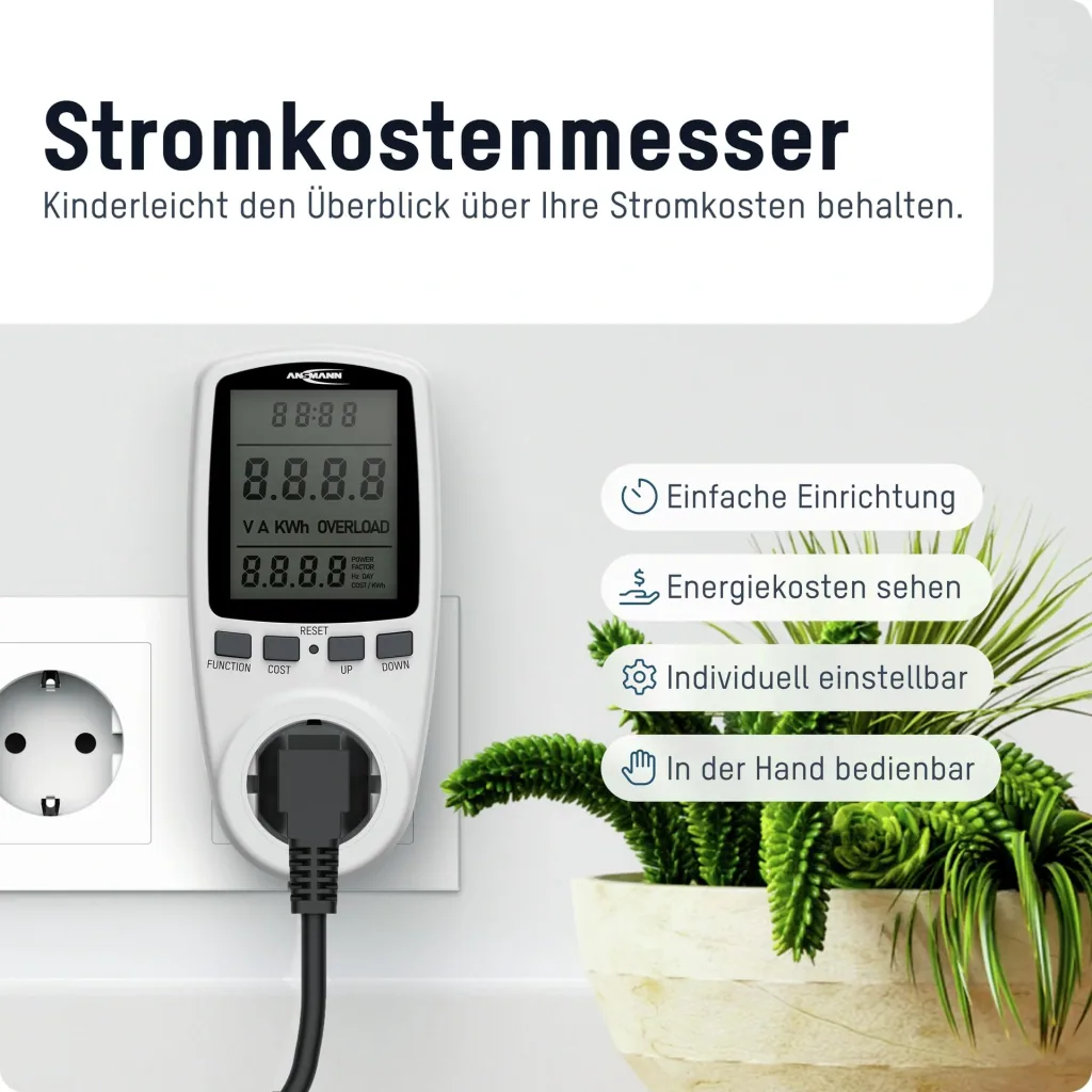 Energy cost meter with memory function