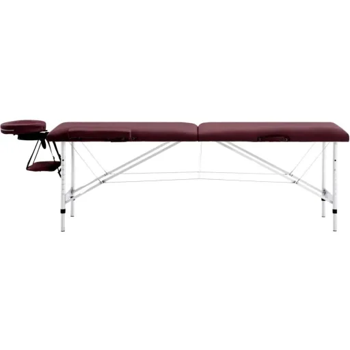 Foldable massage table 2 zones aluminum purple