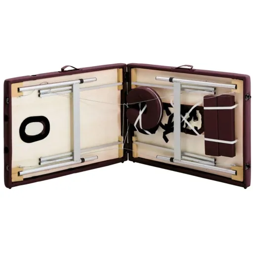 Foldable massage table 2 zones aluminum purple