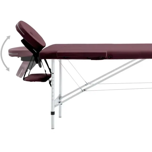 Foldable massage table 2 zones aluminum purple