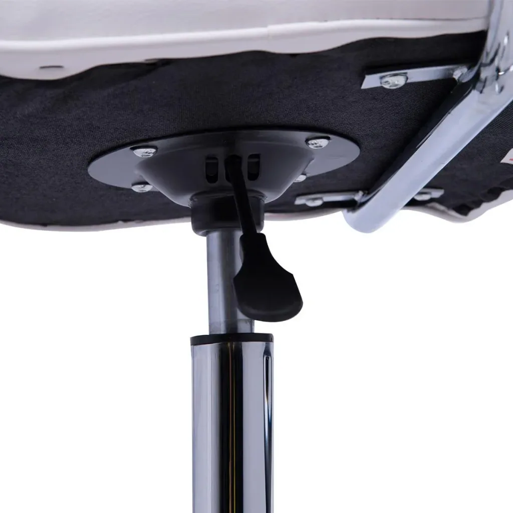 Swivel chair with curved armrests white/silver