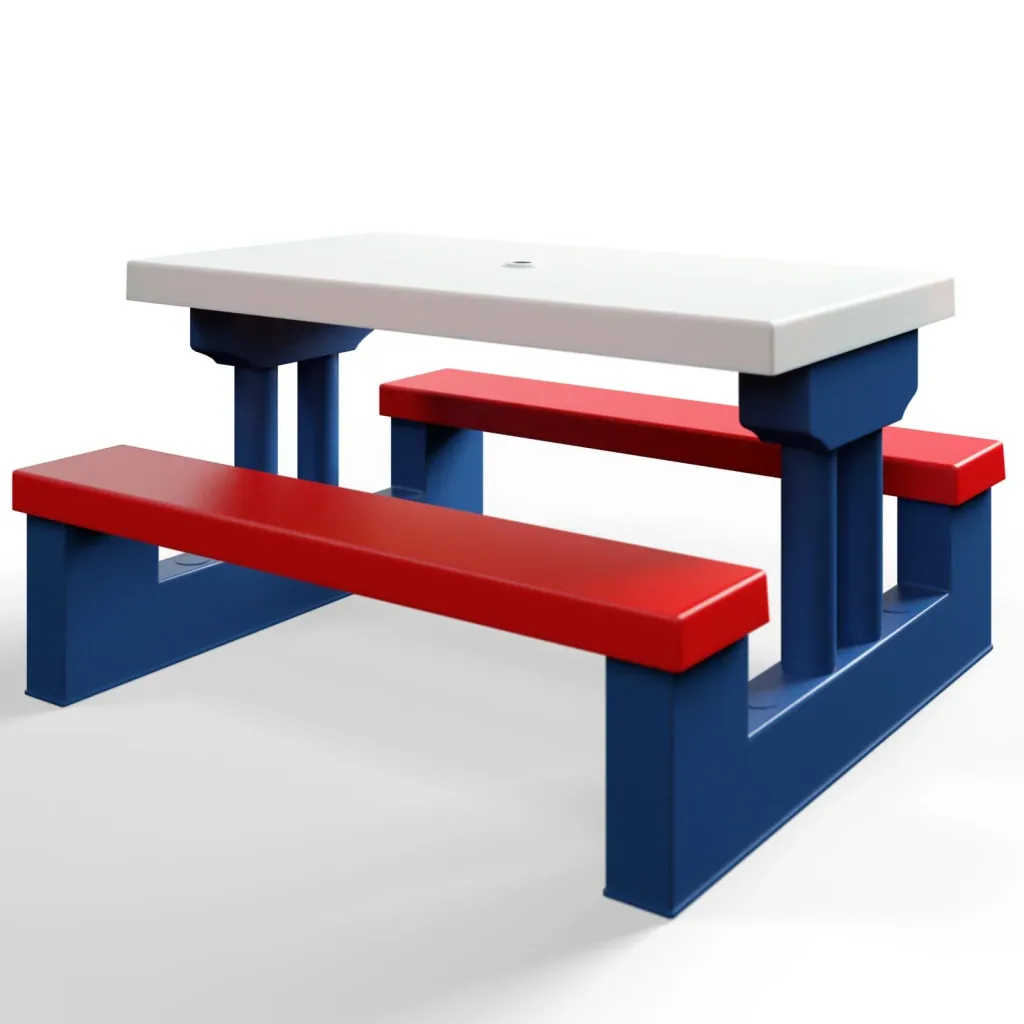 Children's picnic table with parasol