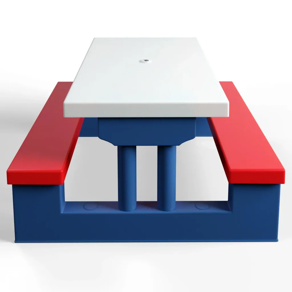 Children's picnic table with parasol