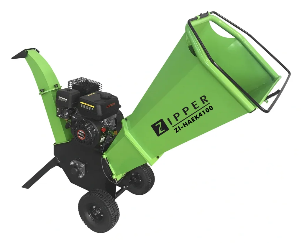 Petrol shredder "ZI-HAEK4100", with 2 reversible blades, 4100 watts, green