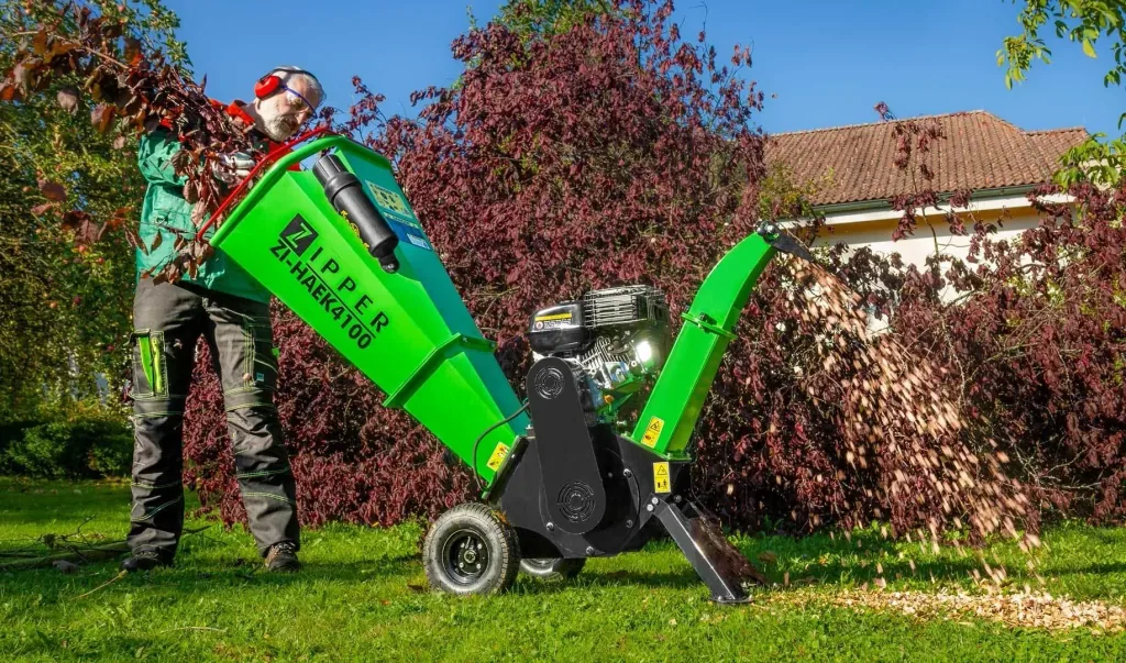 Petrol shredder "ZI-HAEK4100", with 2 reversible blades, 4100 watts, green