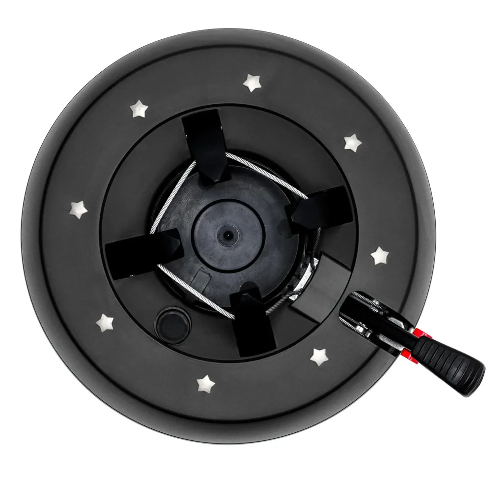 Christmas tree stand, ∅ 340 mm with foot lever and single rope technology