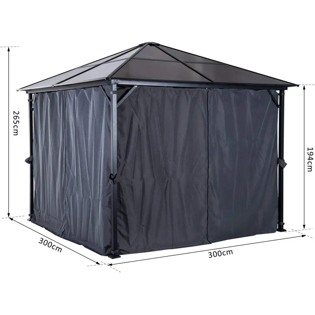 Garden pavilion with side panels