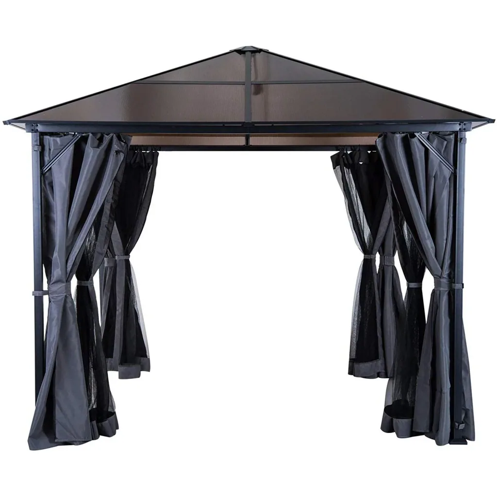 Garden pavilion with side panels
