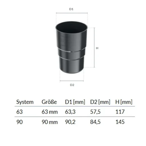 Regenpijp verbinder bruin System 90