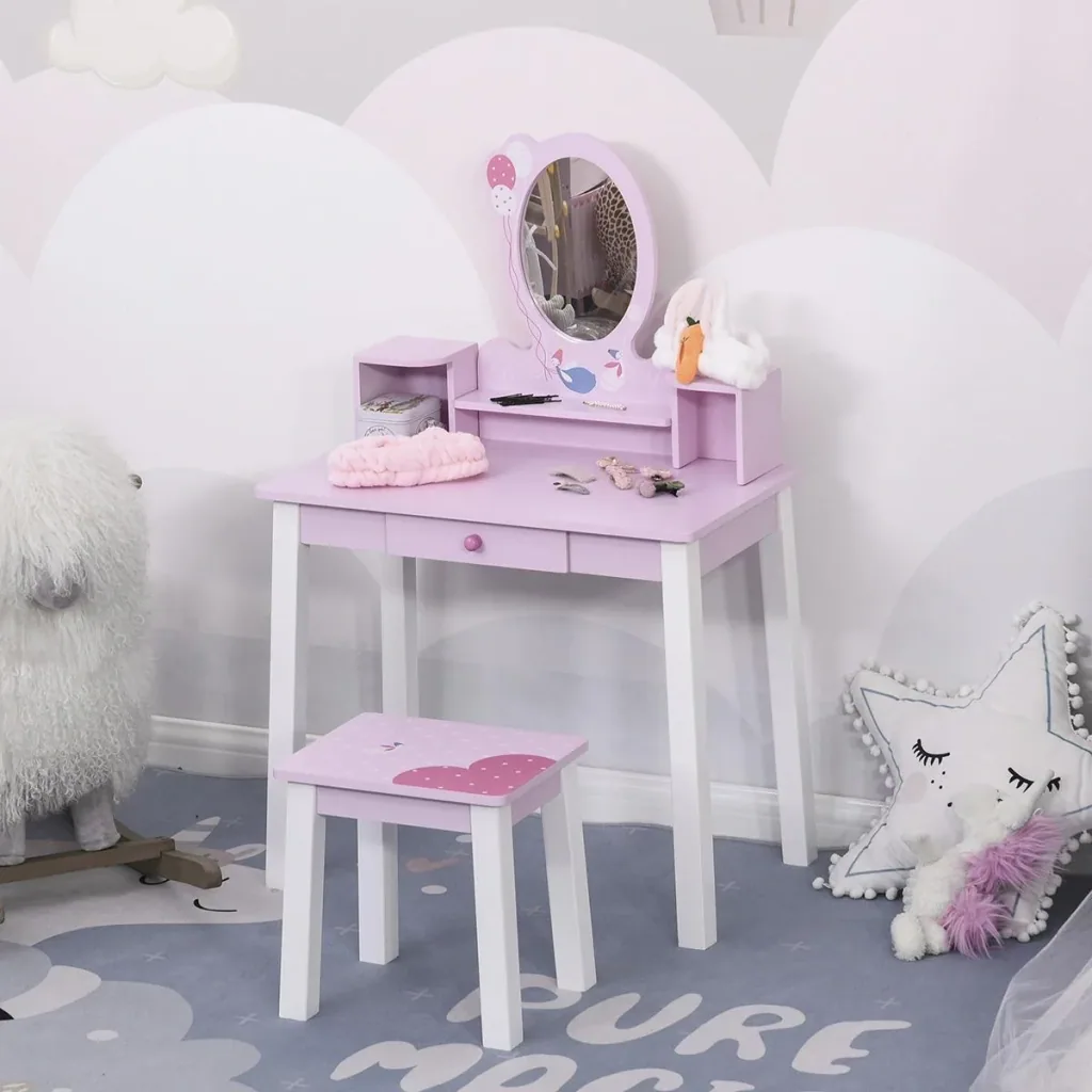 2-set children's dressing table and stool