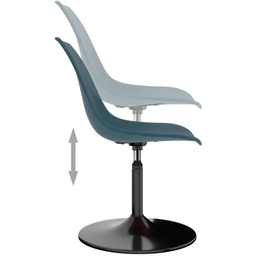 Dining room chairs, swivel, 2-piece, PP, turquoise