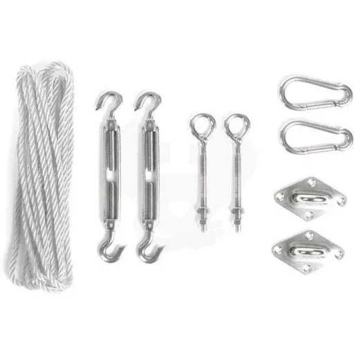 Shade cloth / sun sail including Perel fixing kit - Rectangle - 2 x 3 m - Cream