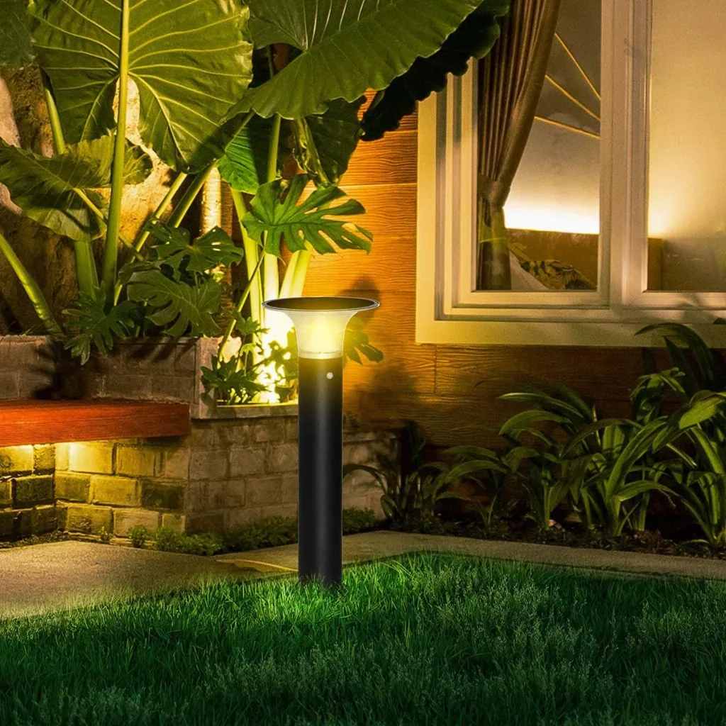 Garden lamp with solar panel, black 23.5 cm x 60 cm
