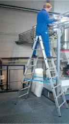 Aluminum rung double ladder 2 x 8 rung ladder