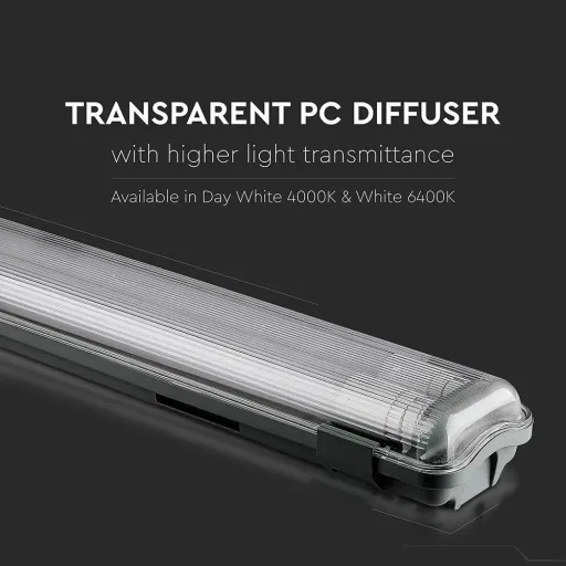 LED fluorescent lamp 60cm - 20W - 6400K - 1700 lumens - IP65