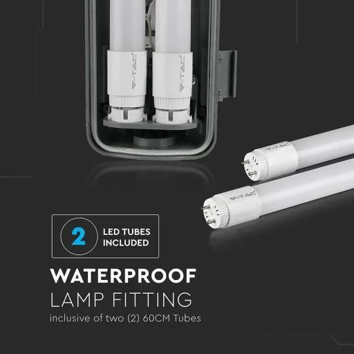 LED fluorescent lamp 60cm - 20W - 6400K - 1700 lumens - IP65