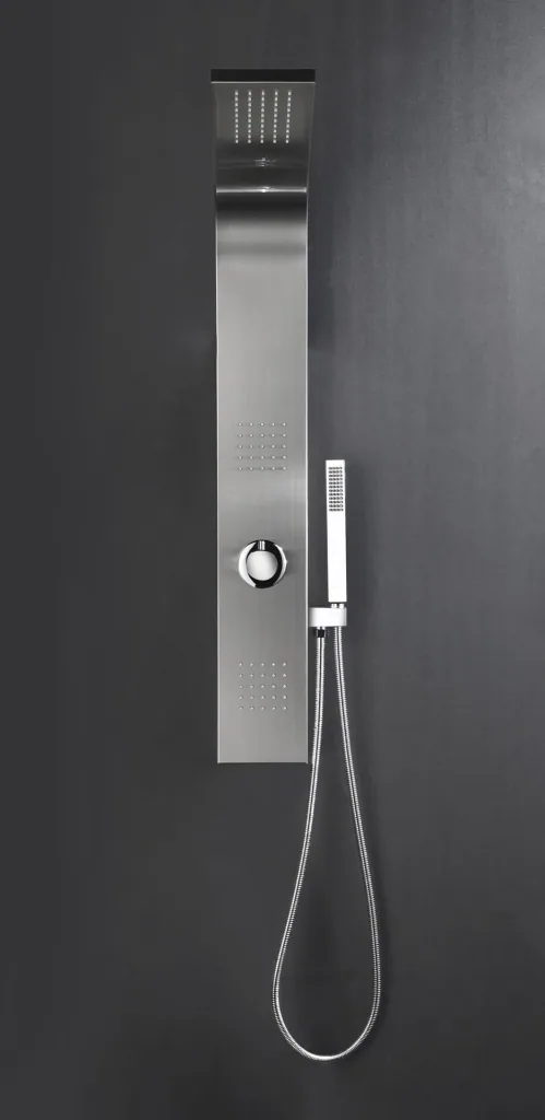 Shower panel Troya shower column made of brushed stainless steel 100x14 cm shower set with 3 different shower functions