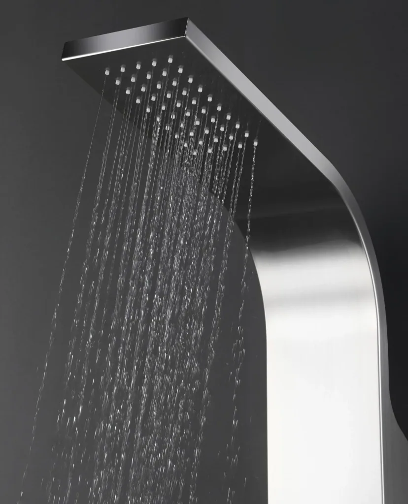 Shower panel Troya shower column made of brushed stainless steel 100x14 cm shower set with 3 different shower functions