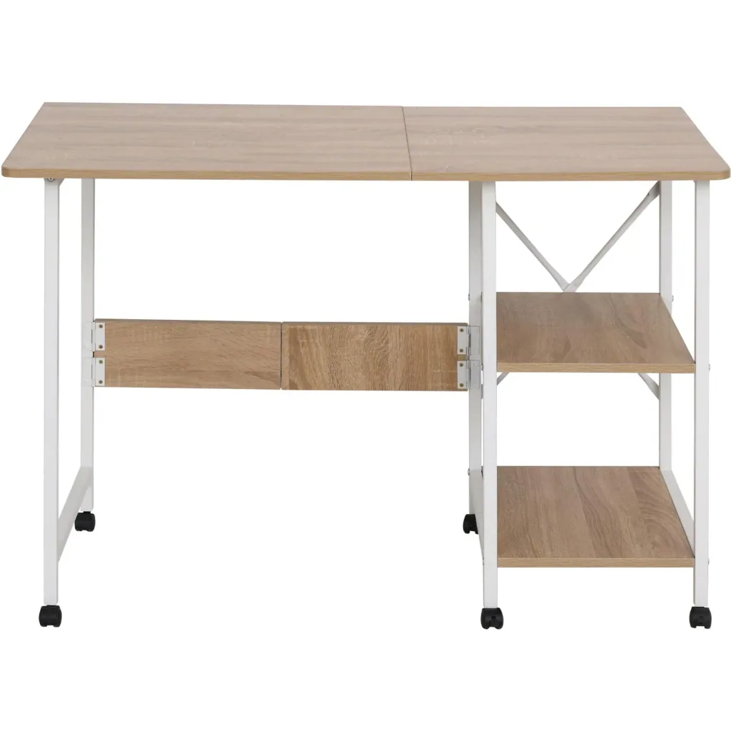 Folding desk with wheels, natural