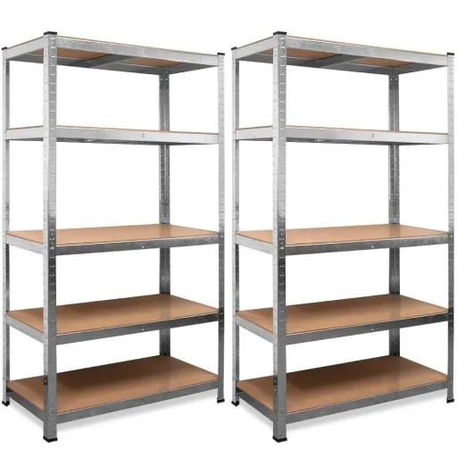 2 shelves / storage racks with 5 compartments - 175x75x30cm - 350kg
