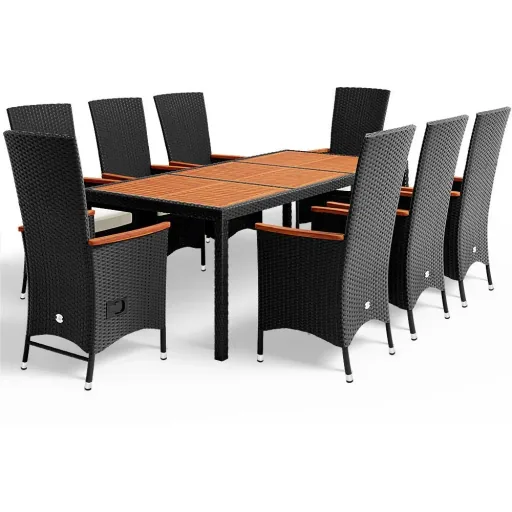 Garden set polyrattan Rio 17-piece adjustable backrest
