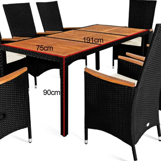 Garden set polyrattan Rio 17-piece adjustable backrest