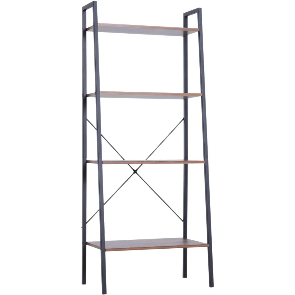 Standing shelf ladder shelf step shelf bookcase flower shelf wood vintage 4 compartments 60 x 35 x 145 cm