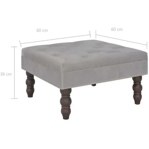 Stool 60x60x36 cm velvet dark grey