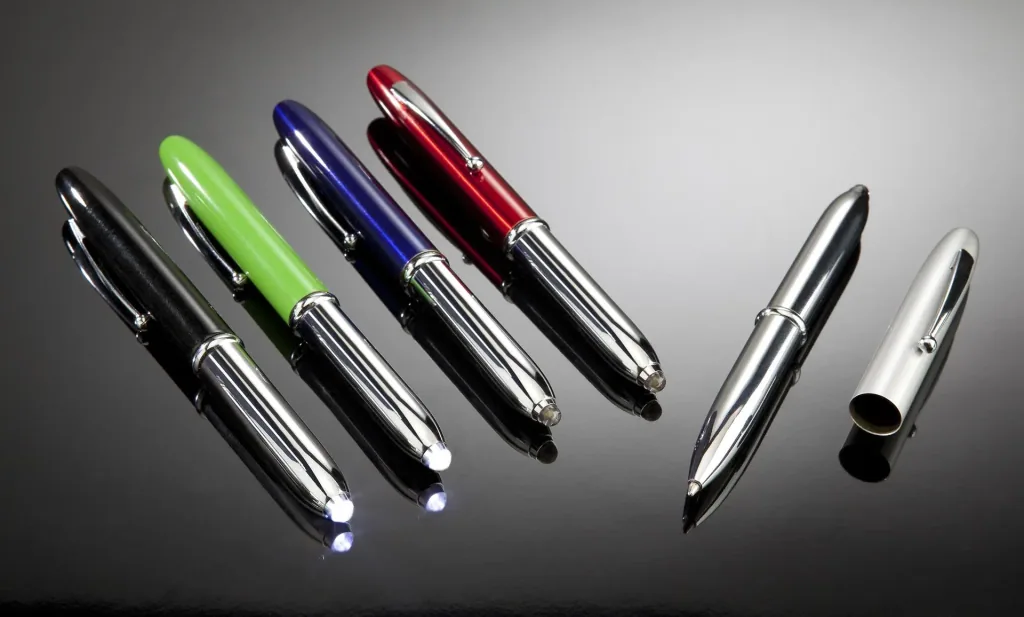 LED ballpoint pens, set of 5