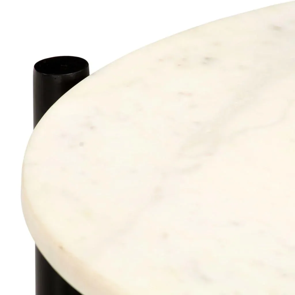 Coffee table 40x40x40 cm real stone with white marble structure