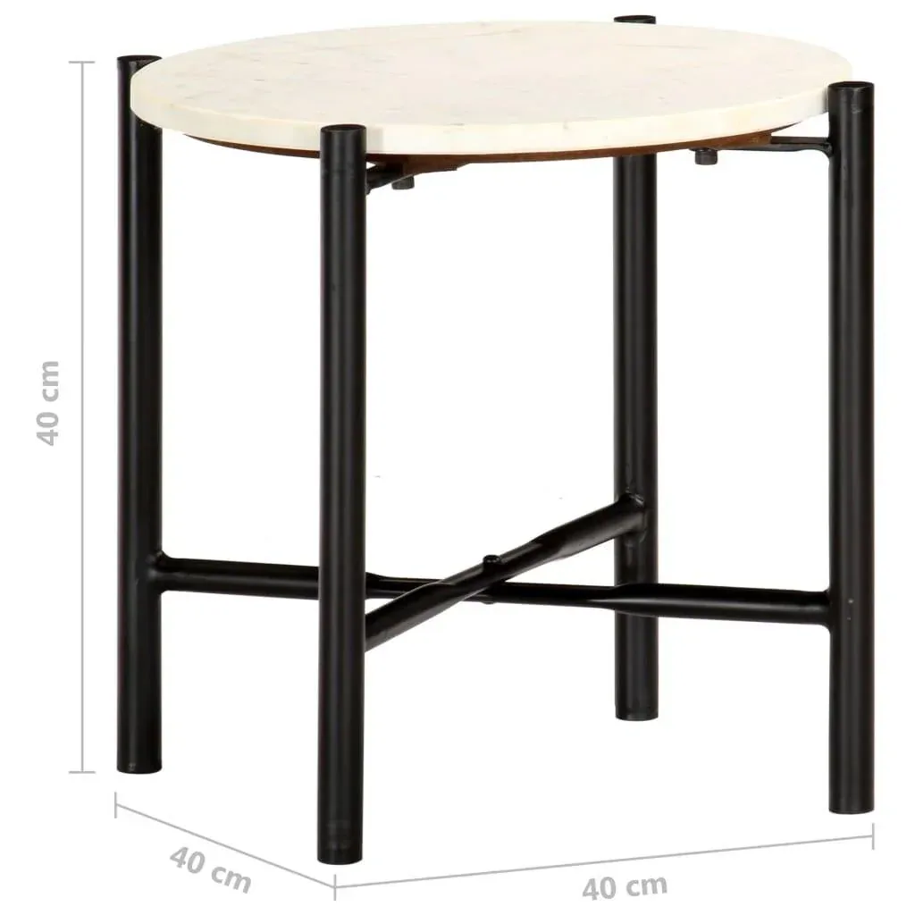 Coffee table 40x40x40 cm real stone with white marble structure