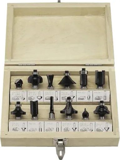 HM router bit set 12-piece (router), 6 mm shank