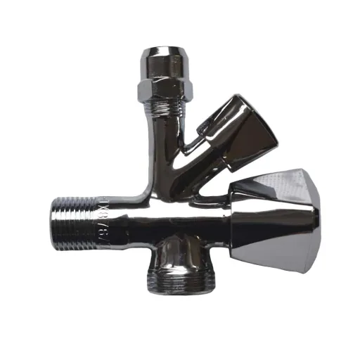 Combi Hoekstopkraan met Haakse Greep - 1/2" x10 mm x3/4, verchroomd
