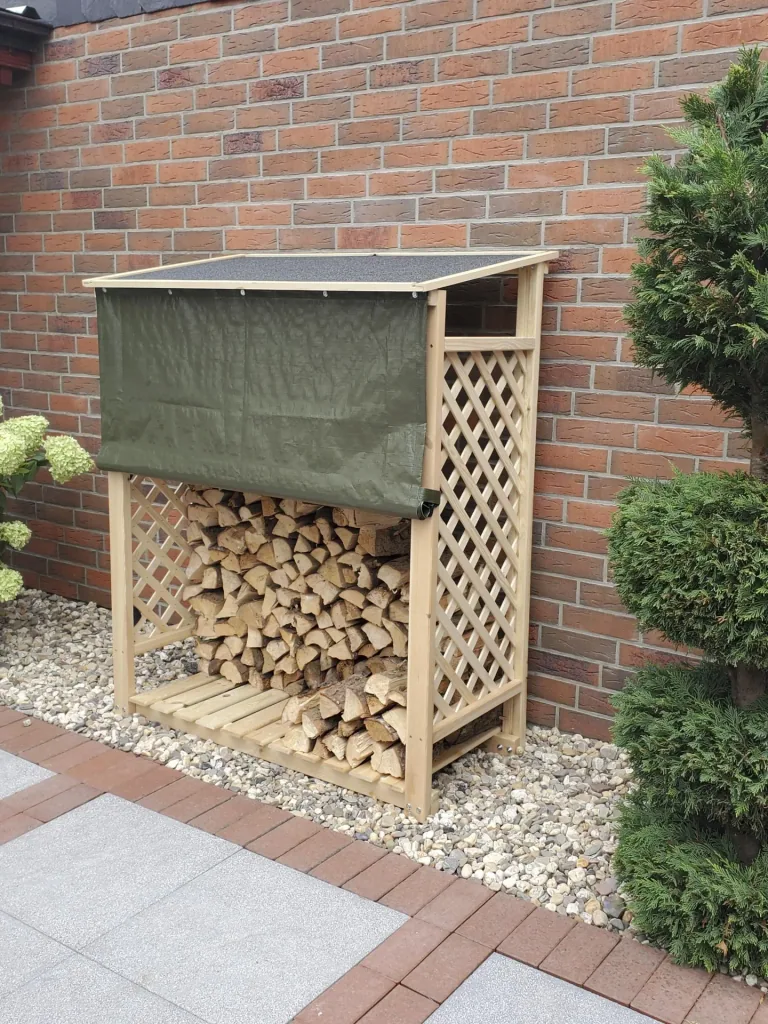 Firewood rack "Speyer" natural with weather protection