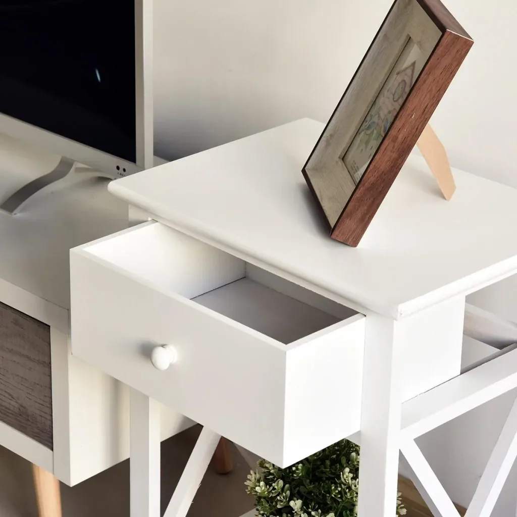 Side table with drawer white
